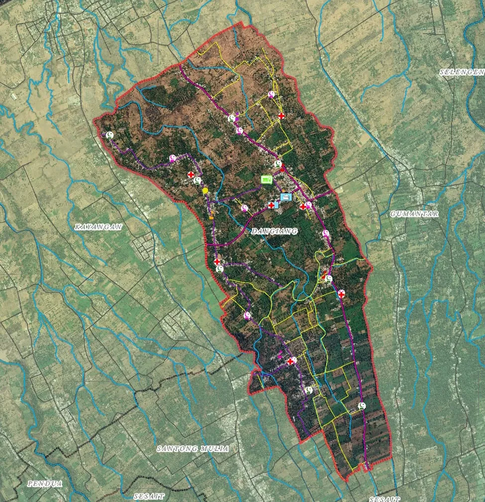 Peta Wilayah Desa Dangiang Lombok Utara
